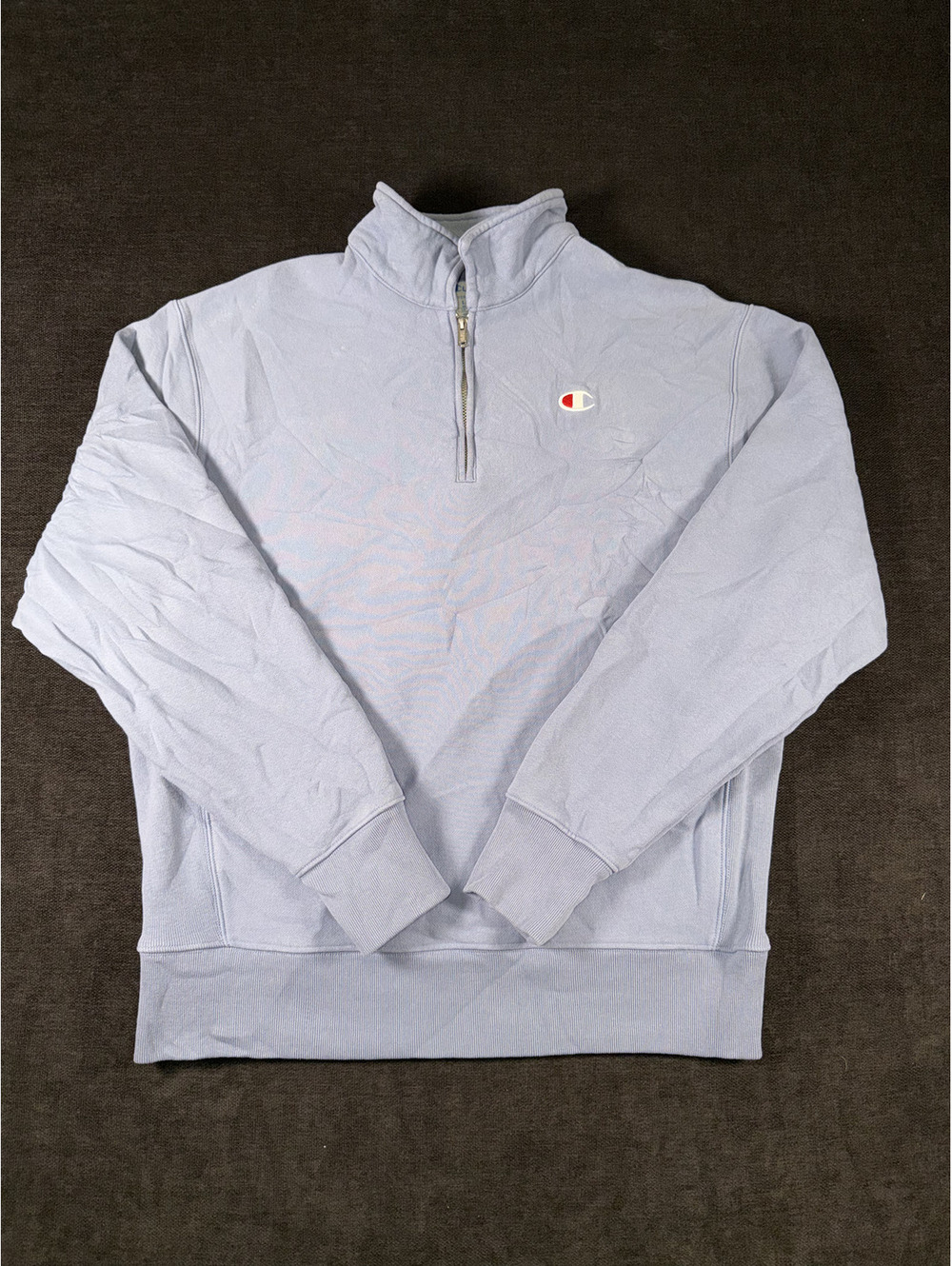 Champion Reverse Weave Light Blue Quarter Zip Sweatshirt Large
